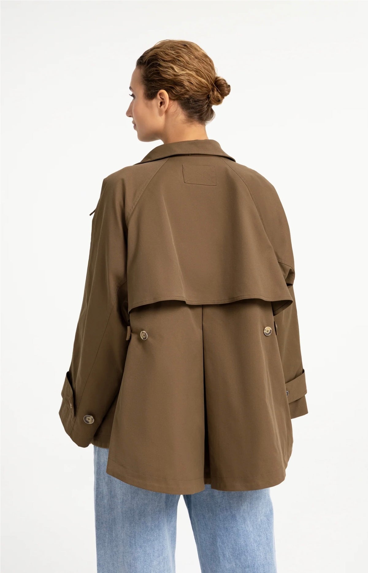 YAYA - A-line trench jacket with stand collar