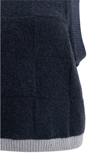 YaYa - Softed knit vest with contrast trim