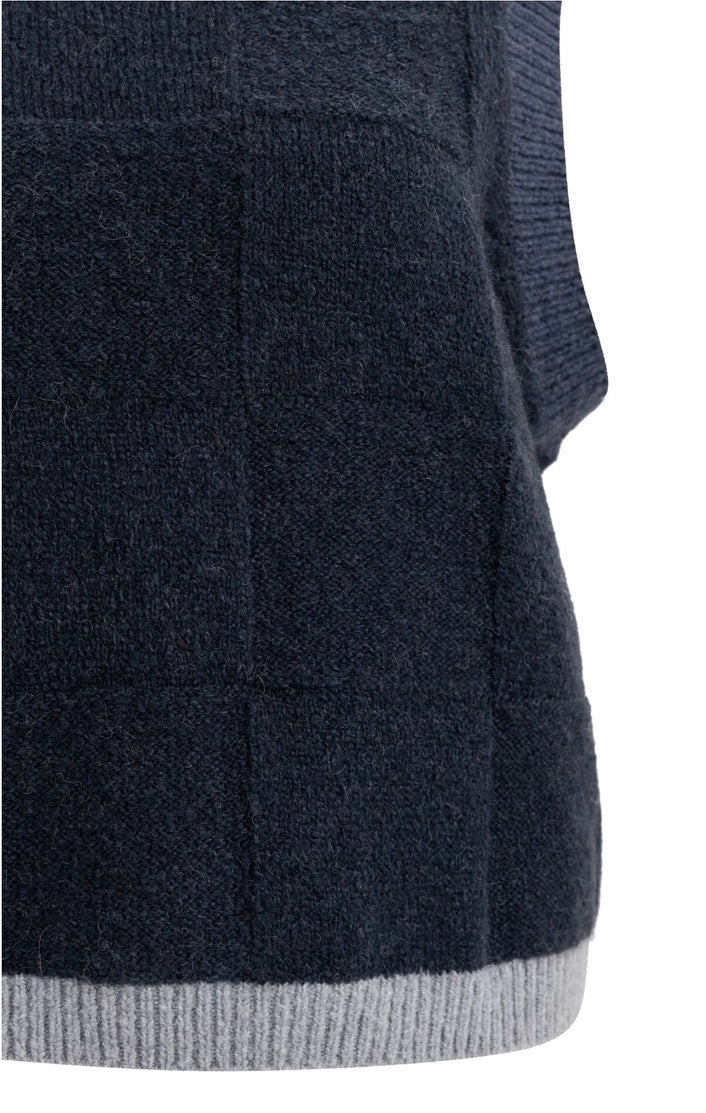 YaYa - Softed knit vest with contrast trim