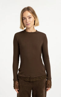 YaYa - Long sleeve jersey top with lace detail