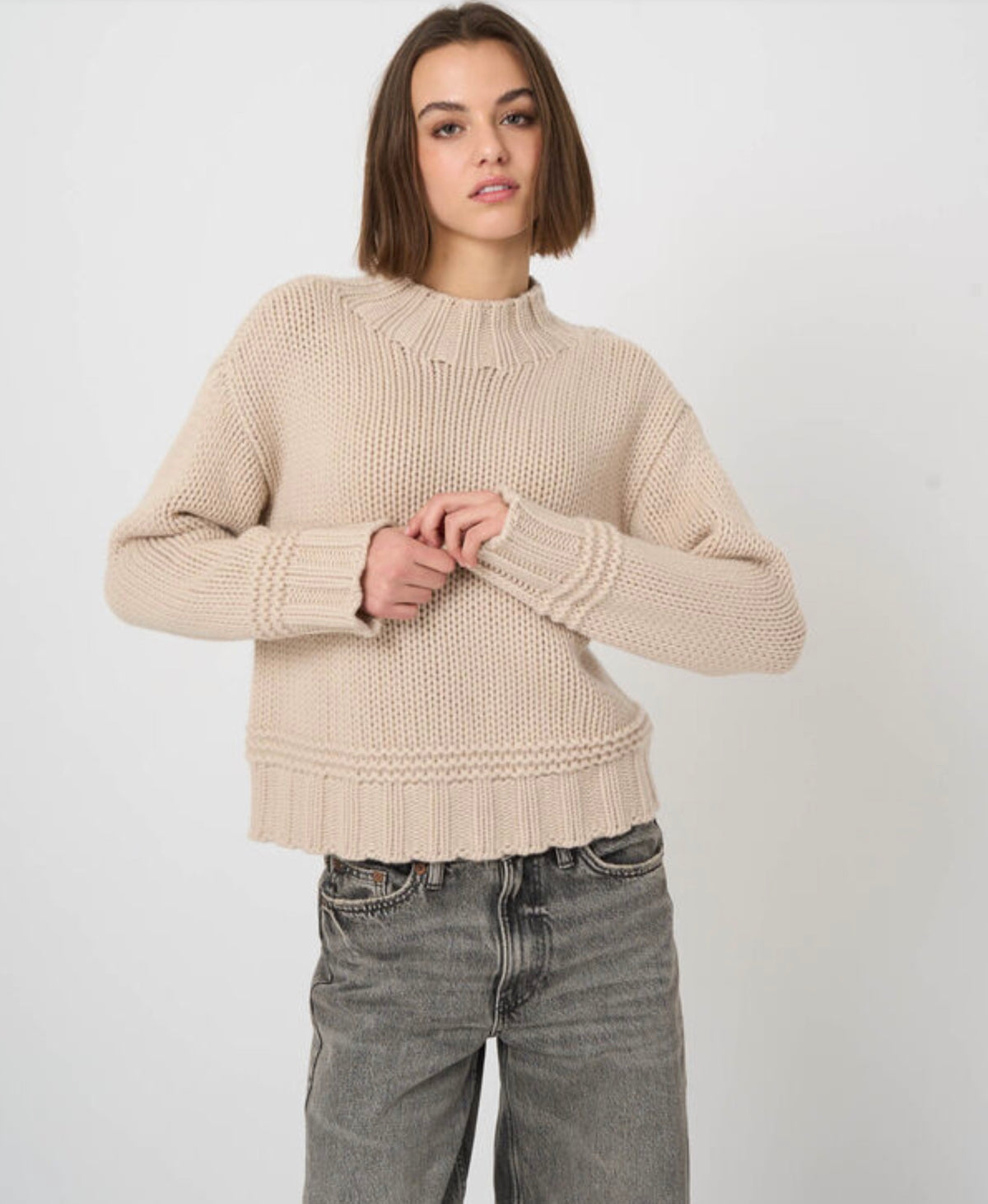 Repeat Cashmere - Chunky Cashmere Stand-Collar Sweater