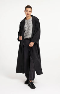 YaYa - Striped knitted cardigan with tie detail