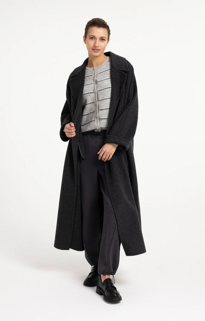 YaYa - Striped knitted cardigan with tie detail