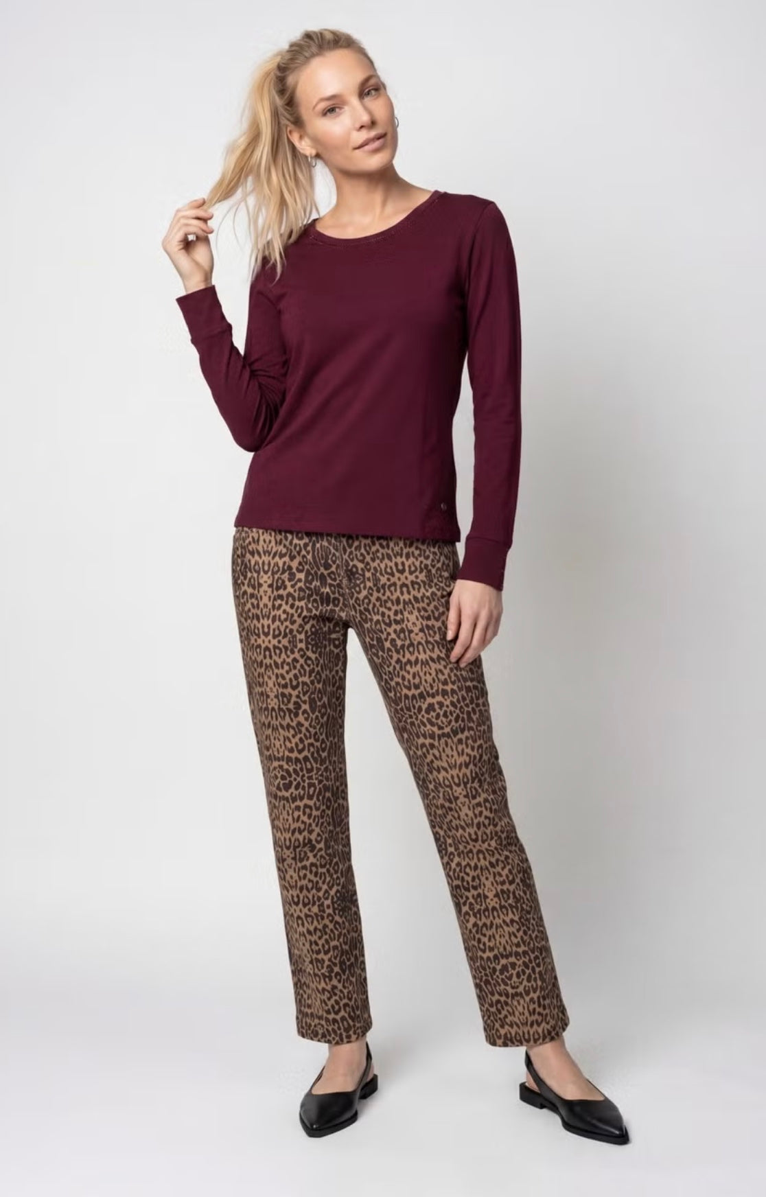 Monari - Long sleeve shirt with rhinestone details