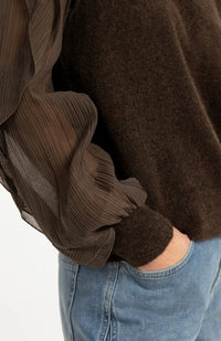 YaYa - Knitted sweater with ruffle sleeves