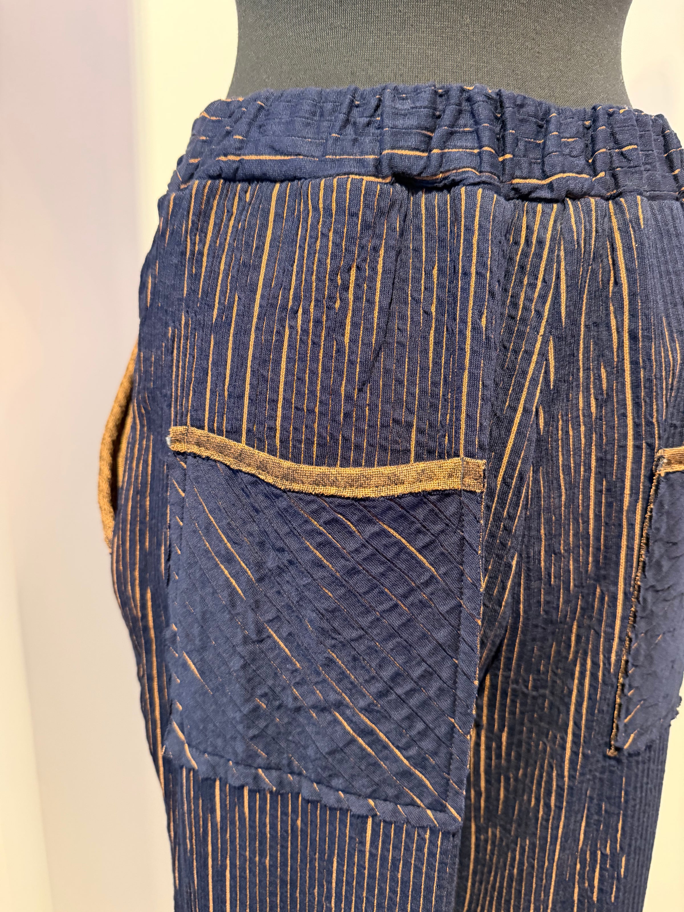 Ozai N Ku - Textured Striped Trousers