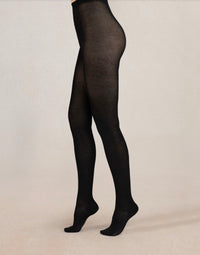Bleuforet - 97% Cotton Velvet Black Tights