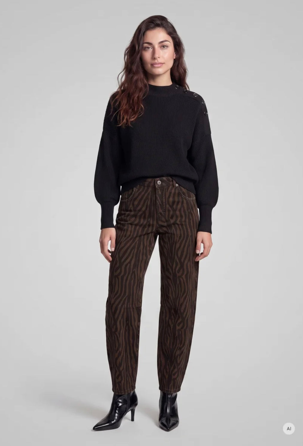 Marc Aurel - Barrel jeans with tiger print