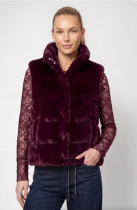 Monari -  Faux fur vest with stand-up collar
