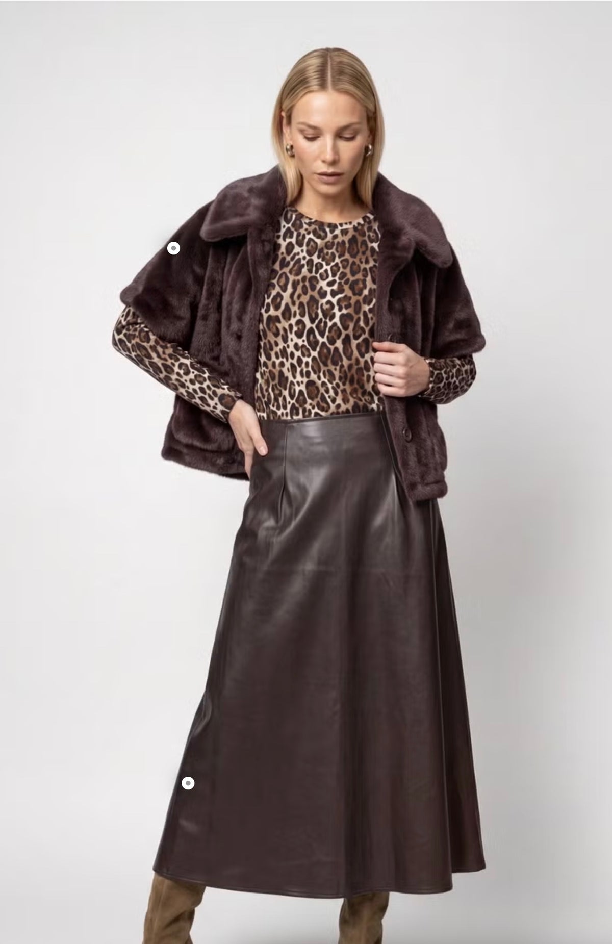 Monari - Long-sleeve shirt with leopard print
