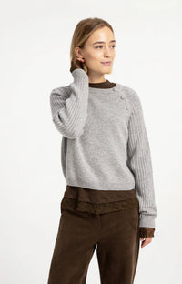 YaYa - Long sleeve jersey top with lace detail