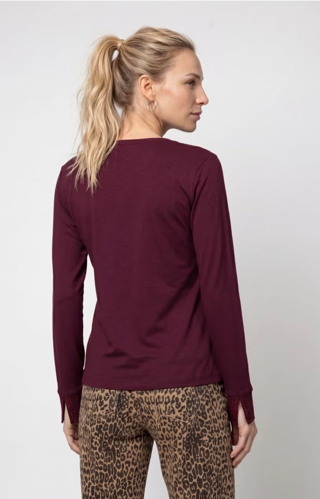 Monari - Long sleeve shirt with rhinestone details