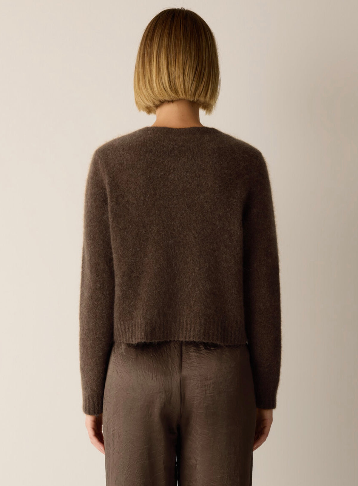 Eileen Fisher - Mohair Plush Mélange Crew Neck Cardigan