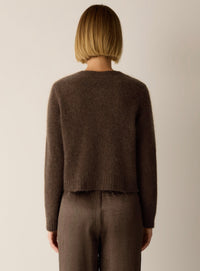 Eileen Fisher - Mohair Plush Mélange Crew Neck Cardigan