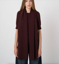 Repeat Cashmere -  Fine-Knit Cashmere Scarf with Ribbed Edges