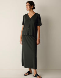 Eileen Fisher - Ribbed V Neck Top