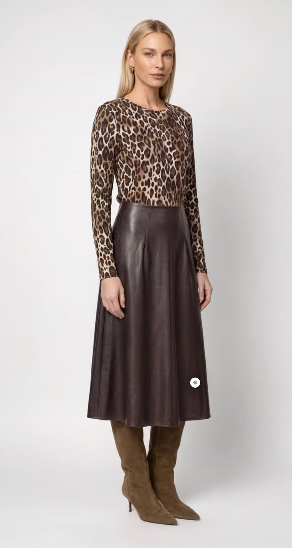 Monari - Long-sleeve shirt with leopard print
