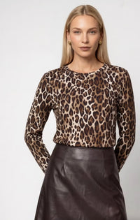 Monari - Long-sleeve shirt with leopard print
