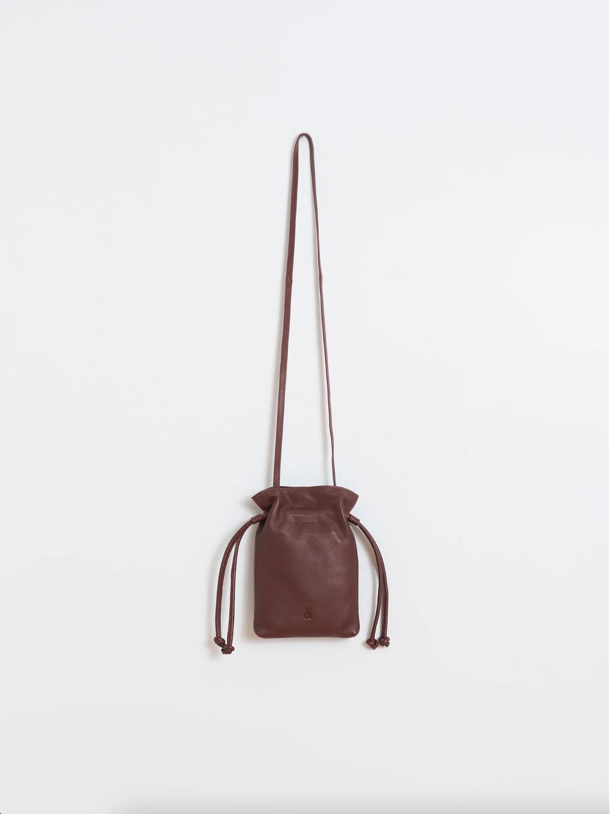 Indi & Cold - Mini Ruched Leather Bag in Eggplant