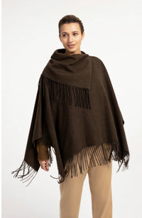 YaYa - Poncho with high neck and twisted fringes