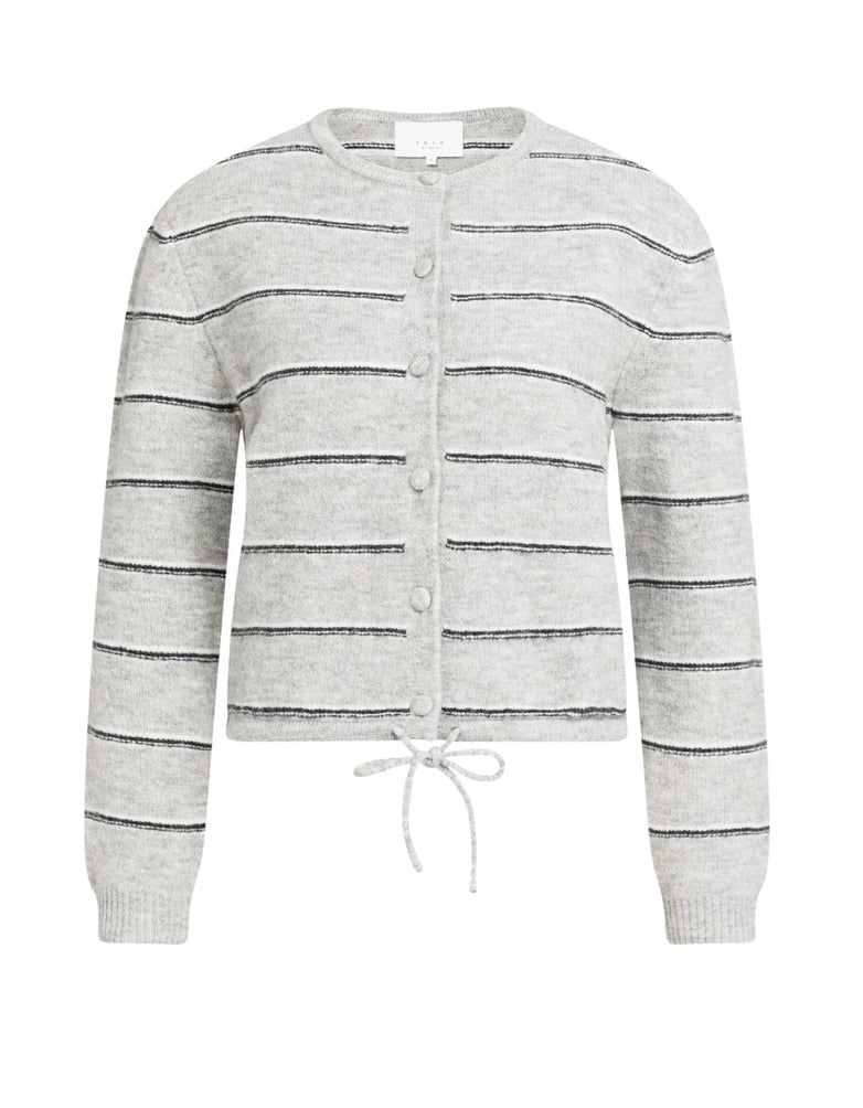 YaYa - Striped knitted cardigan with tie detail