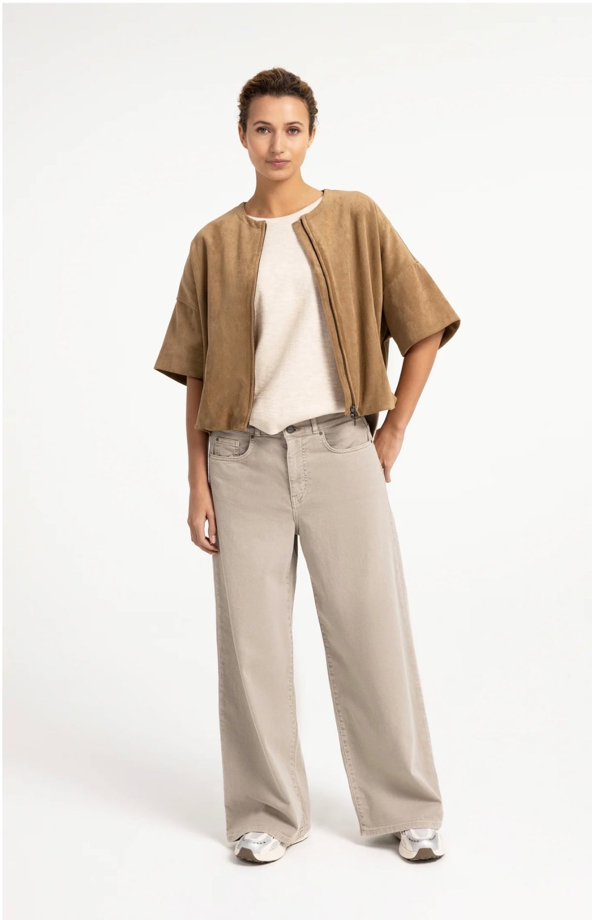 YAYA - Fine knitted oversized T-shirt with half-length sleeves
