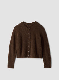 Eileen Fisher - Mohair Plush Mélange Crew Neck Cardigan
