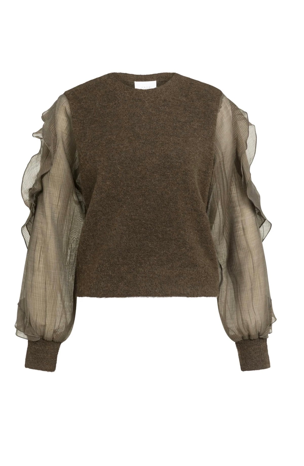 YaYa - Knitted sweater with ruffle sleeves