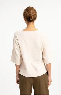 YAYA - Fine knitted oversized T-shirt with half-length sleeves