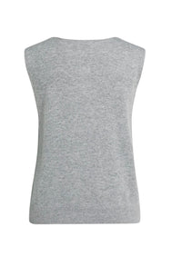 YaYa - Sleeveless top with open collar