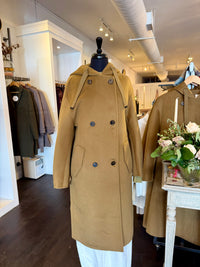Indi & Cold - 100% wool Hooded Coat in Camel