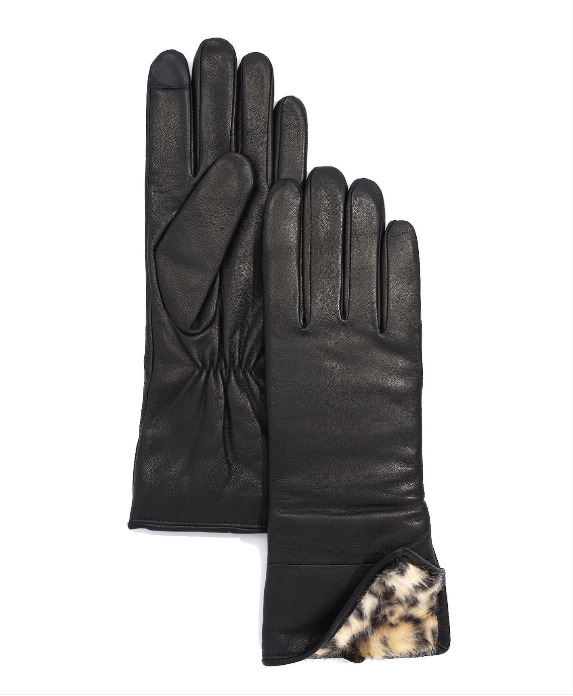 Echo New York - Leopard Faux Fur Leather Glove