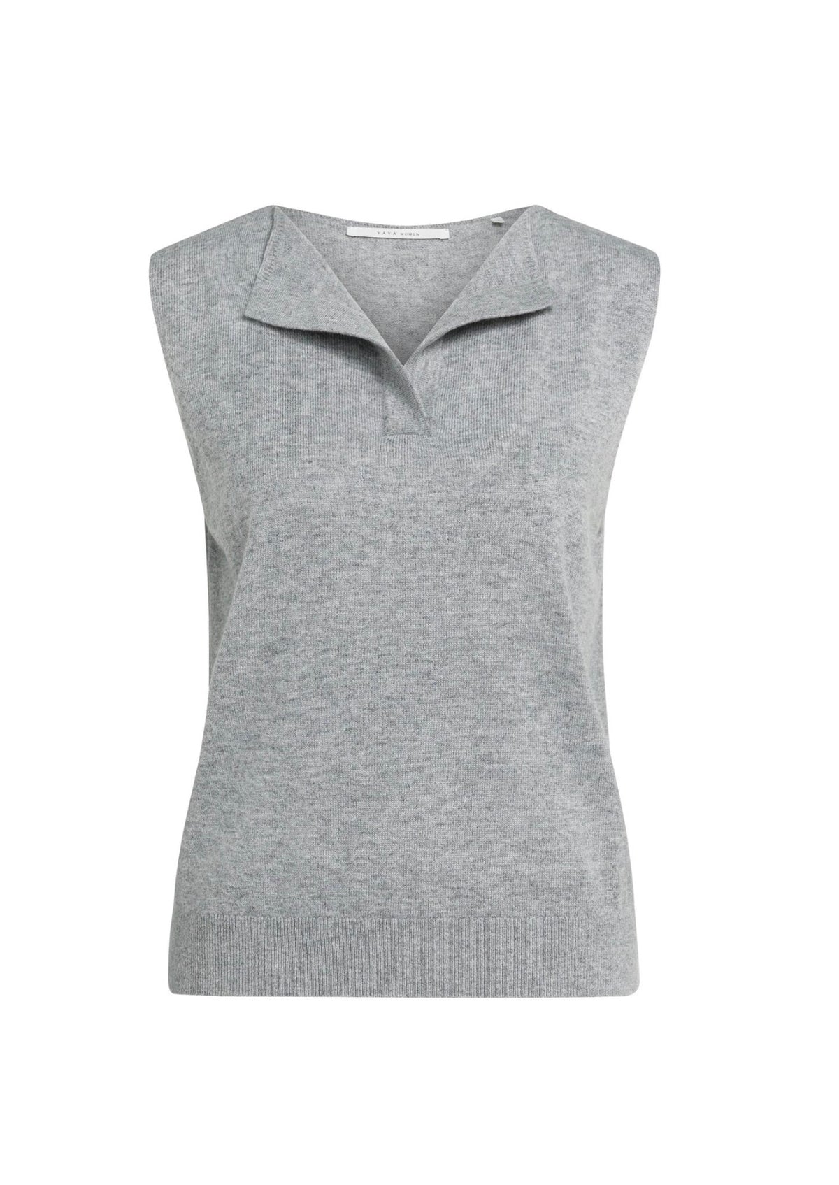 YaYa - Sleeveless top with open collar