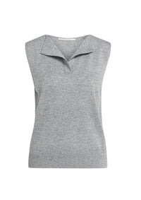 YaYa - Sleeveless top with open collar
