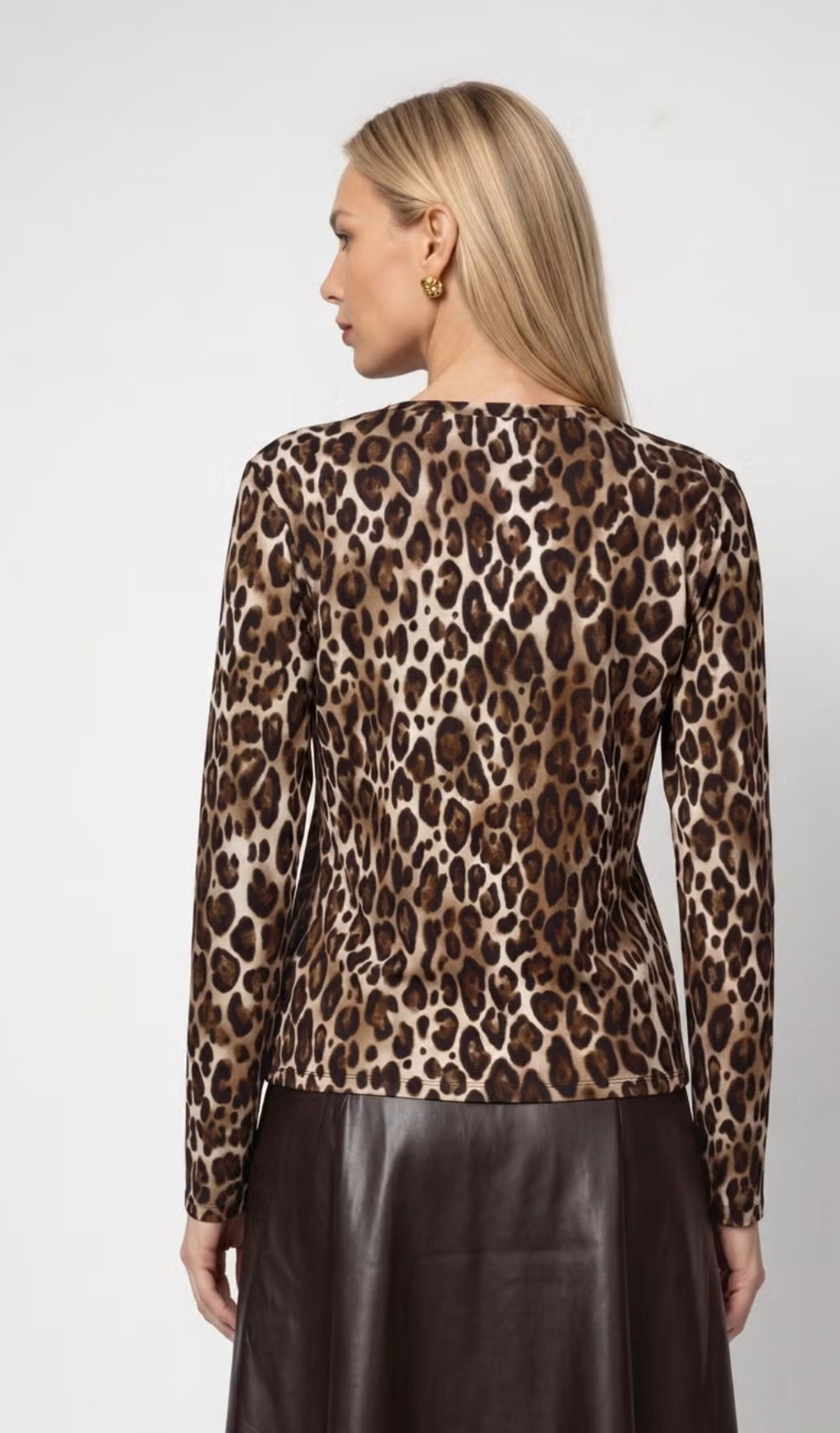 Monari - Long-sleeve shirt with leopard print