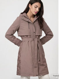 Monari - Coat with tie belt