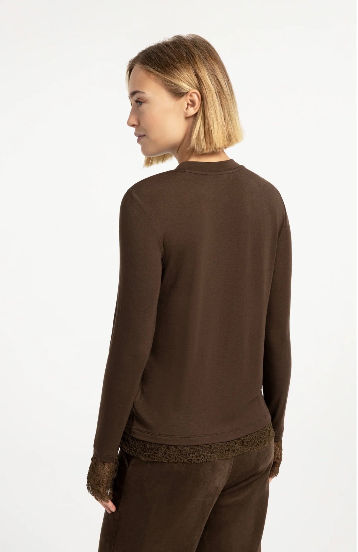 YaYa - Long sleeve jersey top with lace detail