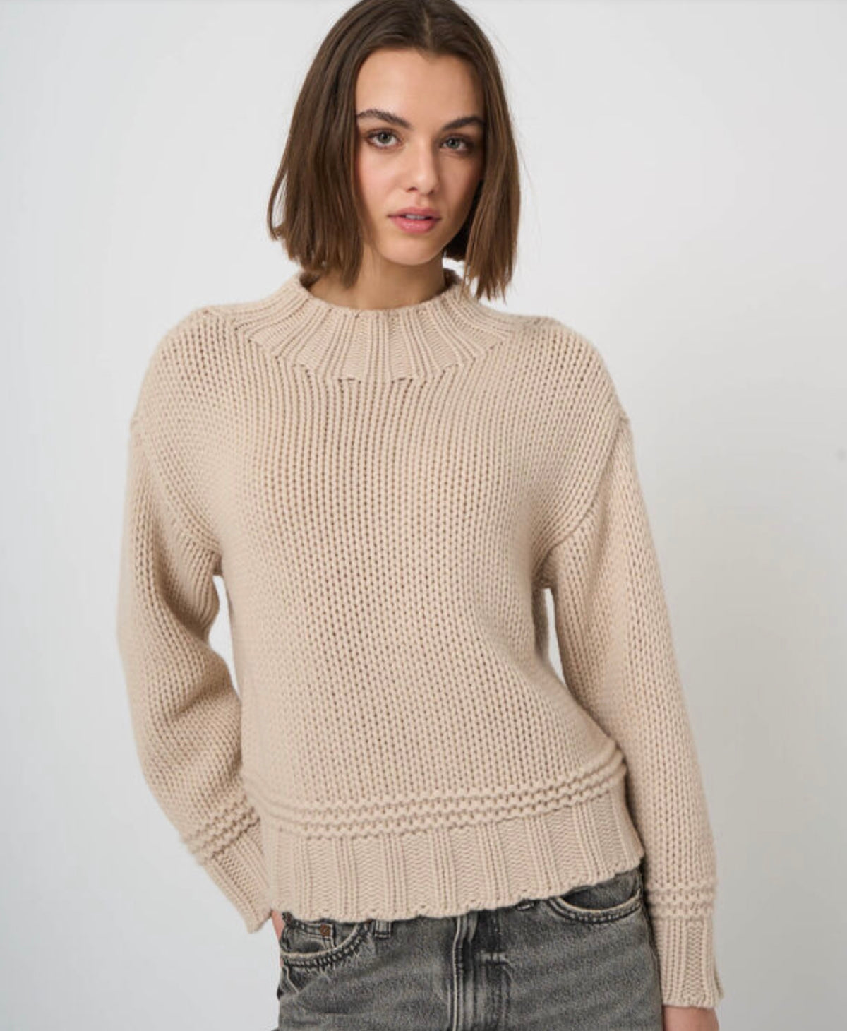 Repeat Cashmere - Chunky Cashmere Stand-Collar Sweater