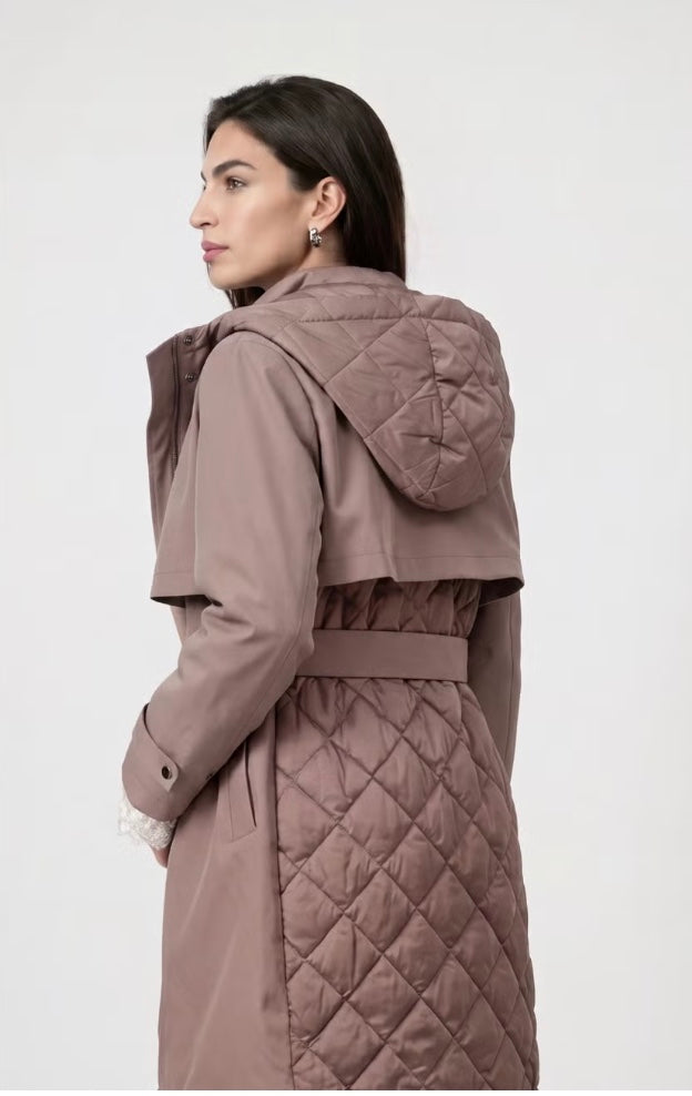 Monari - Coat with tie belt