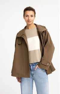 YAYA - A-line trench jacket with stand collar