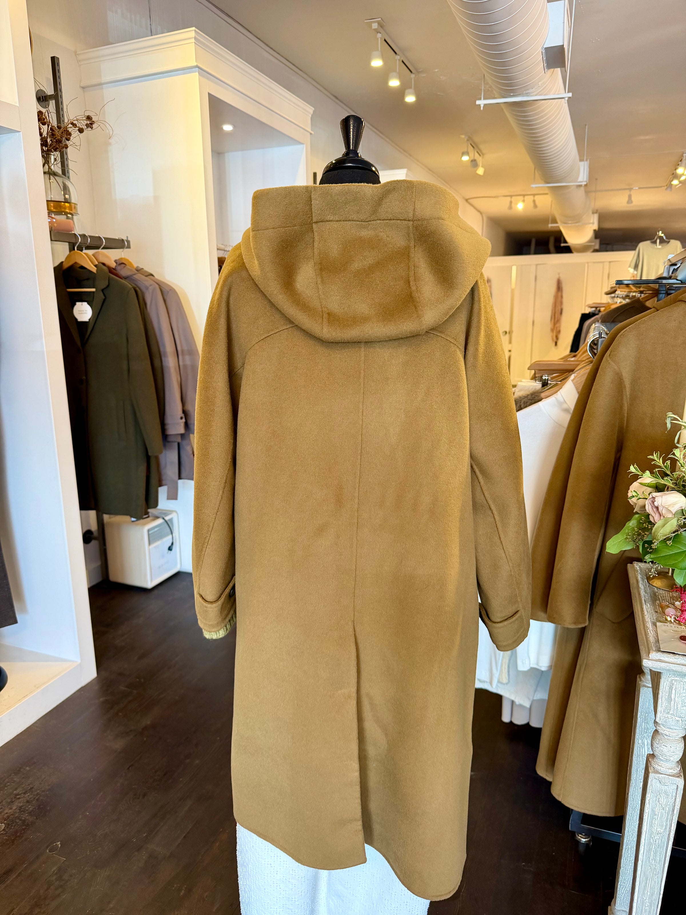 Indi & Cold - 100% wool Hooded Coat in Camel