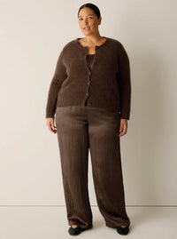 Eileen Fisher - Mohair Plush Mélange Crew Neck Cardigan