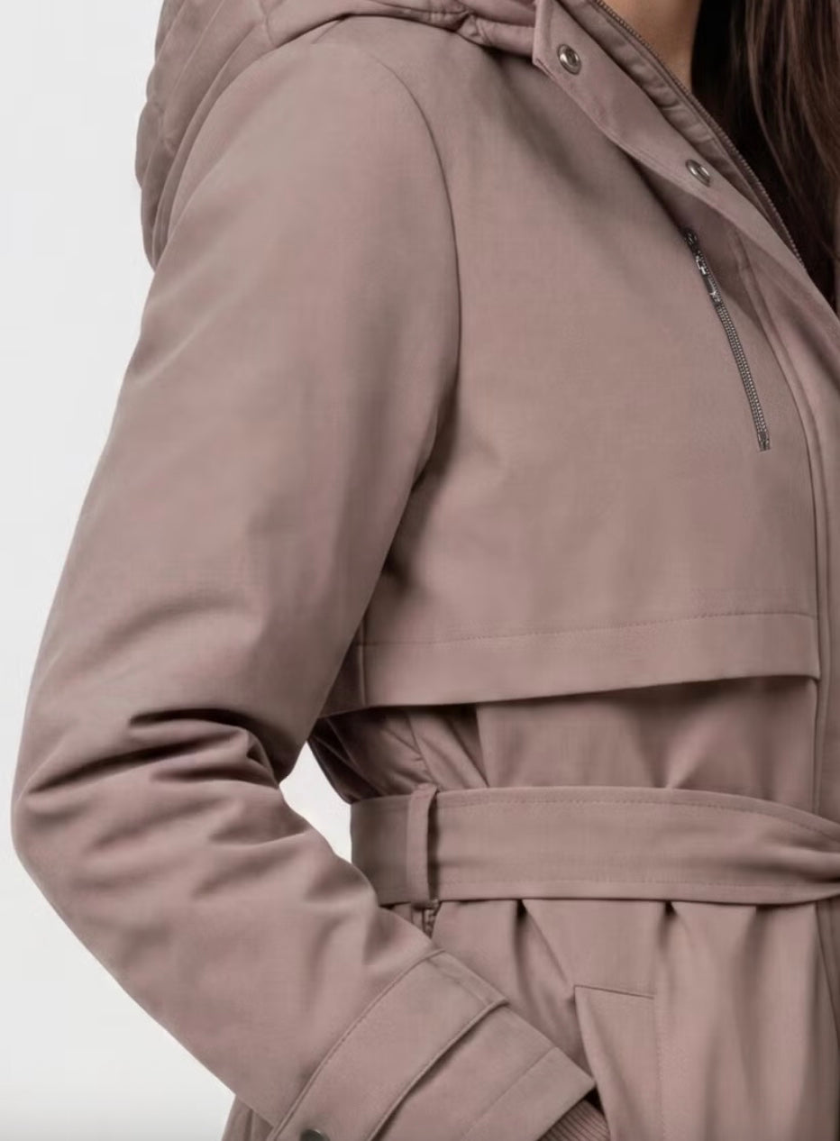Monari - Coat with tie belt
