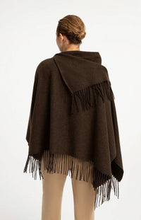 YaYa - Poncho with high neck and twisted fringes