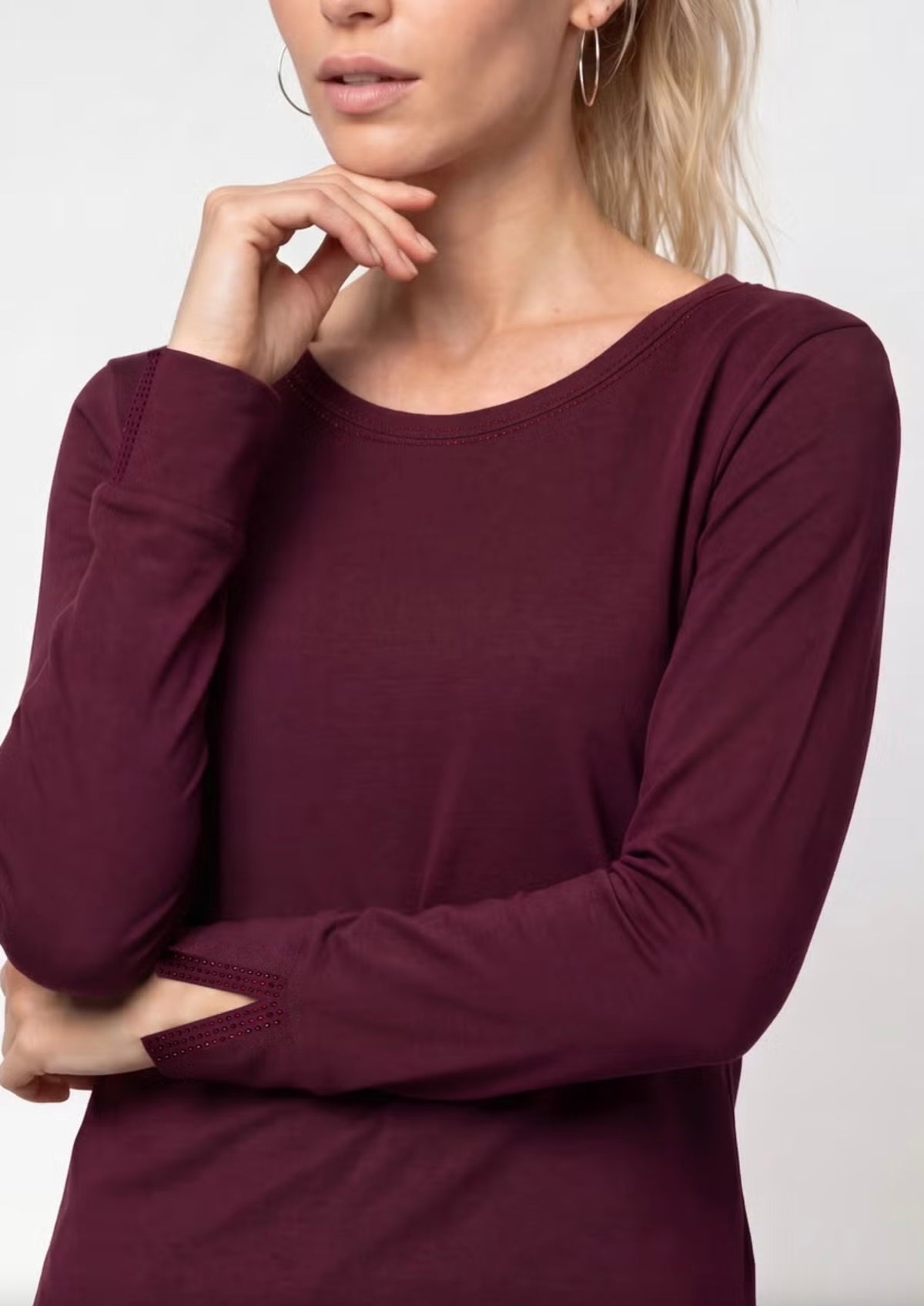 Monari - Long sleeve shirt with rhinestone details